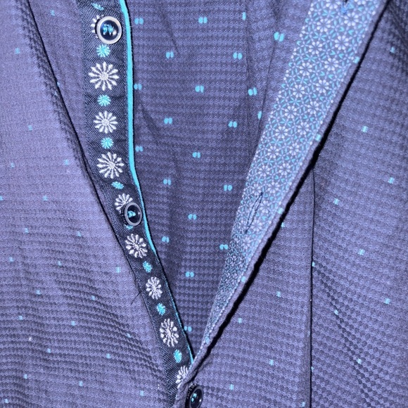 Stone Rose Dark Blue Patterned Shirt small - Picture 3 of 7